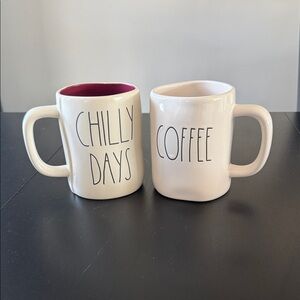 Rae Dunn- White Ceramic Coffee Mug Set